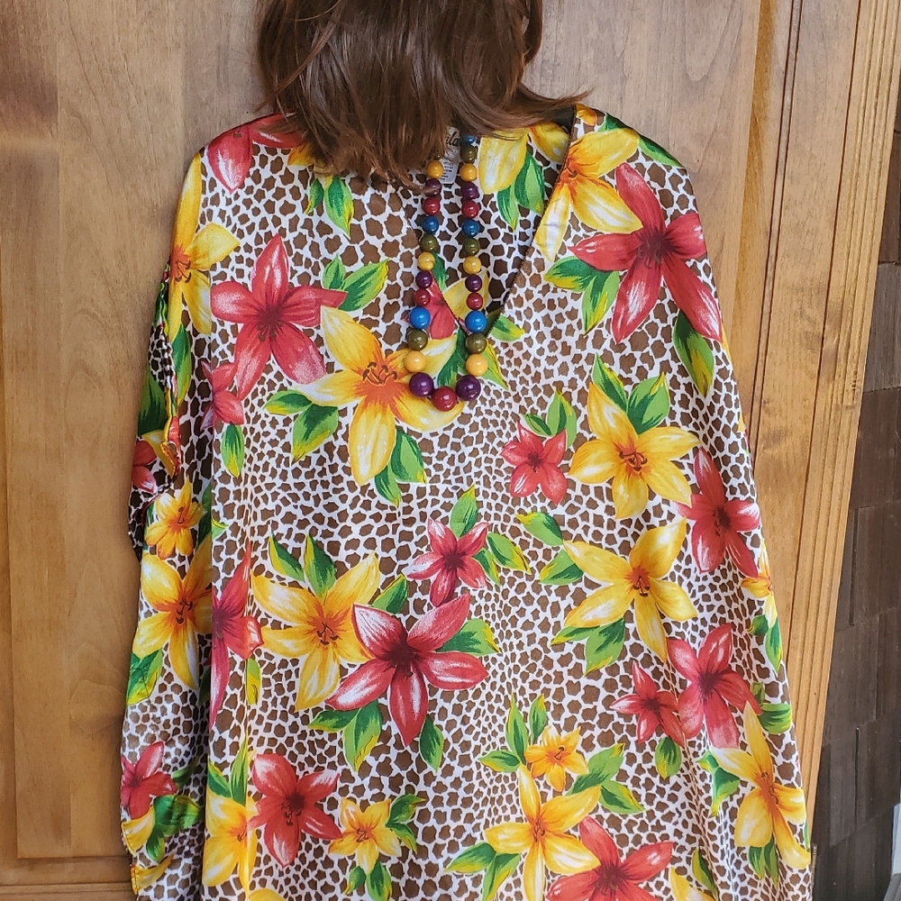 Mrs. Roper Floral Multicolor Caftan Costume
